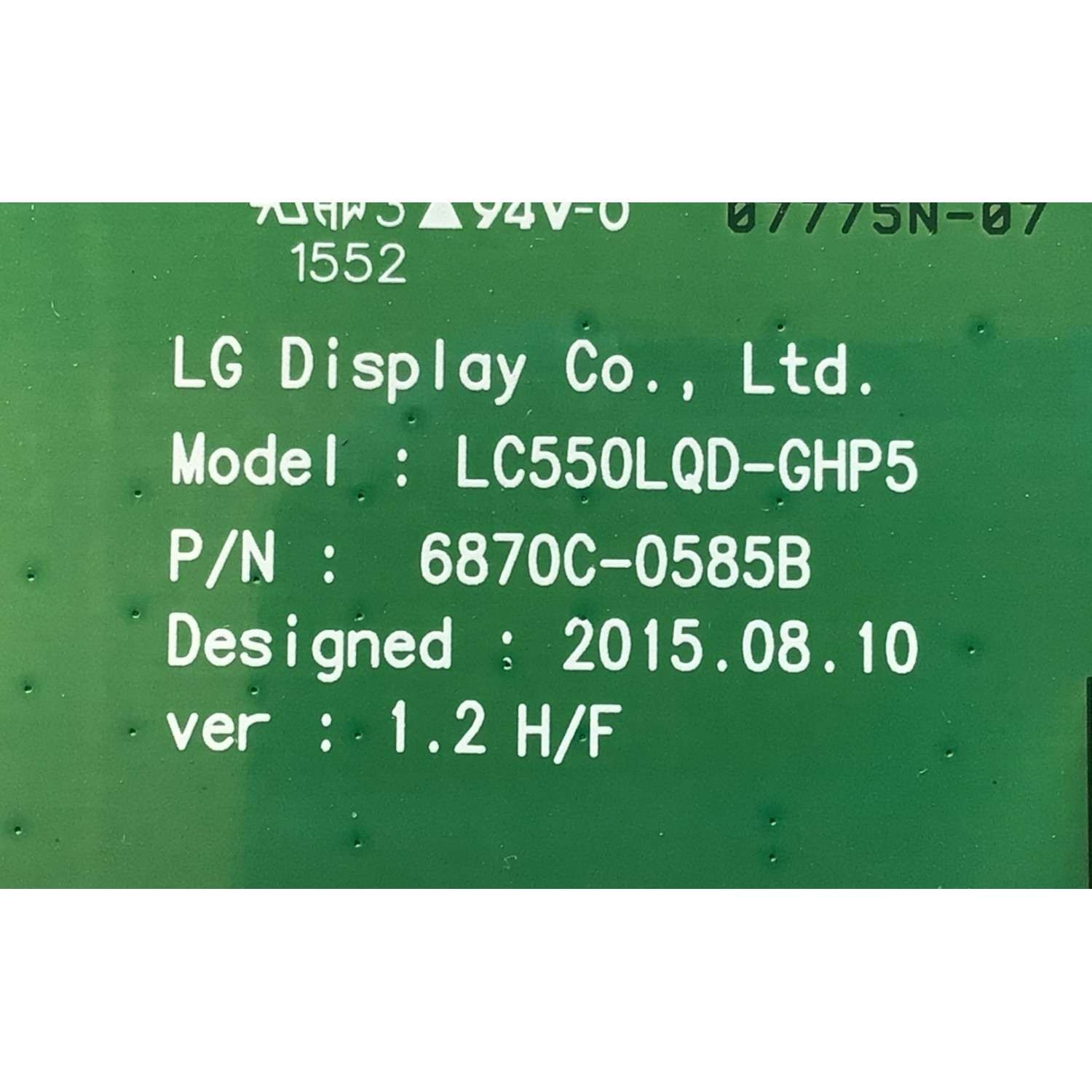 T-CON PARA TV LG OLED 4K SMART TV / NUMERO DE PARTE 6871L-4255B / 6870C-0585B / LC550LQD-GHP5 / 07775N-07 / PANEL LC550AQD (GH)(P1) / MODELO 55EF9500-UA / 55EF9500-UA.BUSZLJR - Imagen 2